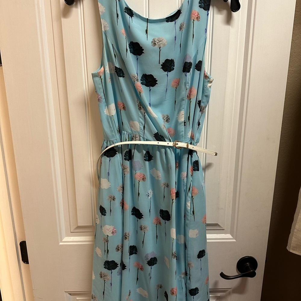 Adrianna Papell - Floral Sleeveless Dress - Blue